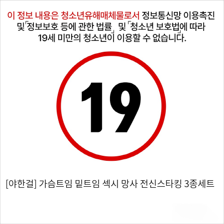 [야한걸] 가슴트임 밑트임 섹시 망사 전신스타킹 3종세트