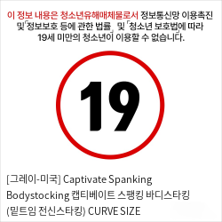 [그레이-미국] Captivate Spanking Bodystocking 캡티베이트 스팽킹 바디스타킹 (밑트임 전신스타킹) CURVE SIZE 성인용품 빅사이즈