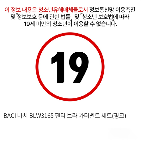 BACI 바치 BLW3165 팬티 브라 가터벨트 세트(핑크) 성인용품 섹시 가터밸트